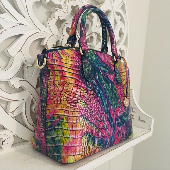 Brahmin Duxbury Satchel Desire Melbourne Leather Bold Colorful - Picture 3 of 9